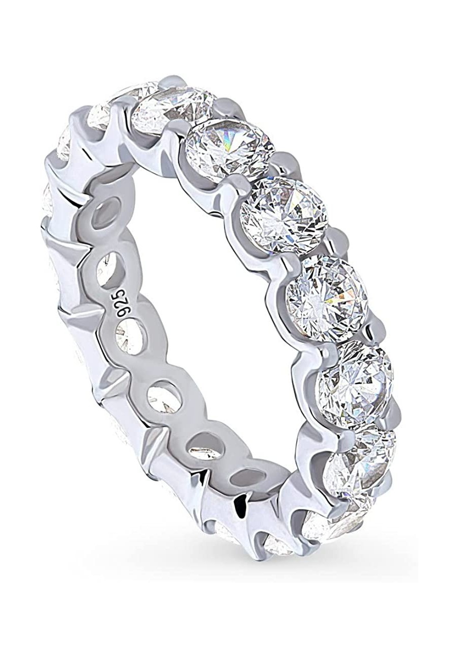 Sterling Silver Wedding Rings Cubic Zirconia CZ Statement Anniversary Eternity Ring for Women Rhodium Plated Size 4-10 $46.93...