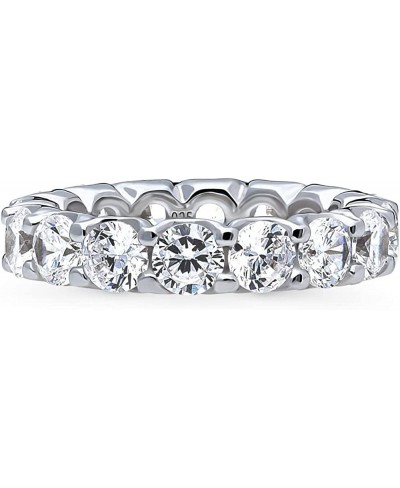 Sterling Silver Wedding Rings Cubic Zirconia CZ Statement Anniversary Eternity Ring for Women Rhodium Plated Size 4-10 $46.93...