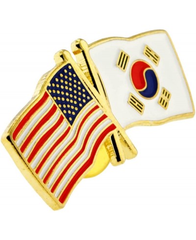 USA and South Korea Crossed Friendship Flag Enamel Lapel Pin $12.00 Brooches & Pins