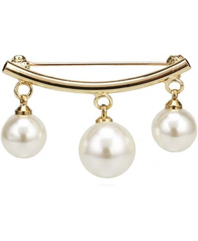 Fashion Brooch Pin Faux Pearl Dangle Beads Collar Lapel Brooch Pin Clothes Jewelry Decor - Golden $8.28 Brooches & Pins