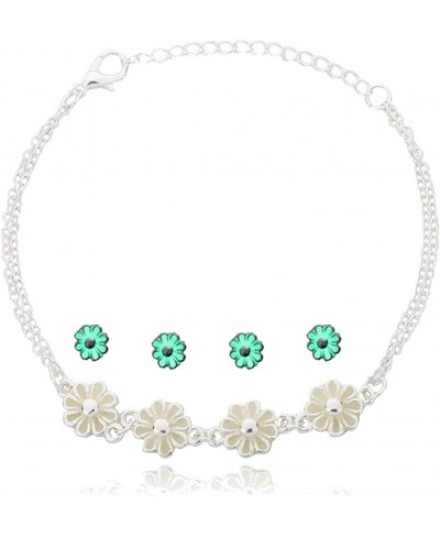 Sunflower Daisy Bracelet for Women Girls Luminous Small White Flower Bracelet Glow in The Dark Jewelry Gift $13.13 Link