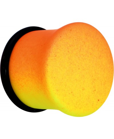 2Pc Ear Plugs Yellow Orange Ombre Matte Acrylic Single Flare Ear Plug Gauges Set of 2 $10.25 Piercing Jewelry