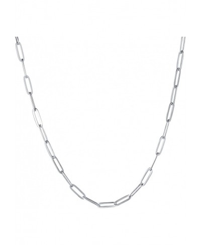 Stainless Steel Dainty Paperclip Link Chain Necklace for Women Girls 16"/18"/20"/22"/24" with Extension - Silver and Gold Col...