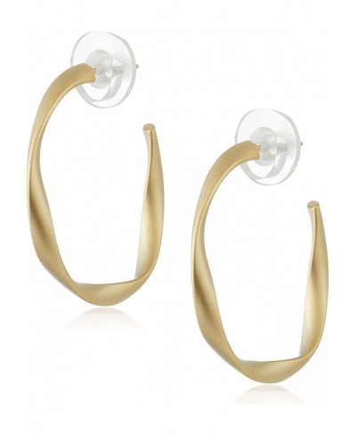 14K Plated Gold Sterling Silver Hypoallergenic Mobius Strip Hoop Earrings For Women Girls Post Lightweight Hoops Jewelry For ...
