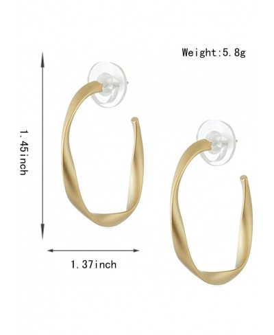 14K Plated Gold Sterling Silver Hypoallergenic Mobius Strip Hoop Earrings For Women Girls Post Lightweight Hoops Jewelry For ...