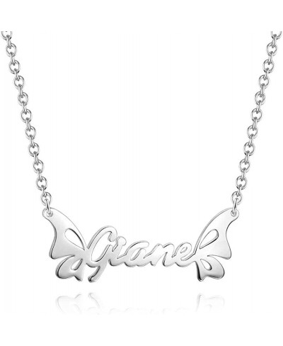 Personalized Butterfly Necklace with Name 925 Sterling Silver Half Butterfly Wing Pendant Made Any Name Mother Day Jewelry Bi...