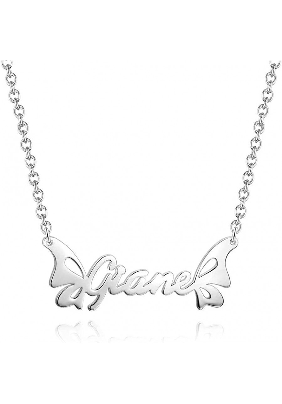 Personalized Butterfly Necklace with Name 925 Sterling Silver Half Butterfly Wing Pendant Made Any Name Mother Day Jewelry Bi...