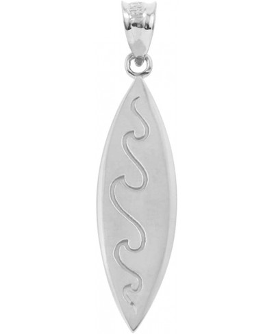 Fine 925 Sterling Silver Ocean Waves Surfboard Pendant $12.83 Pendants & Coins