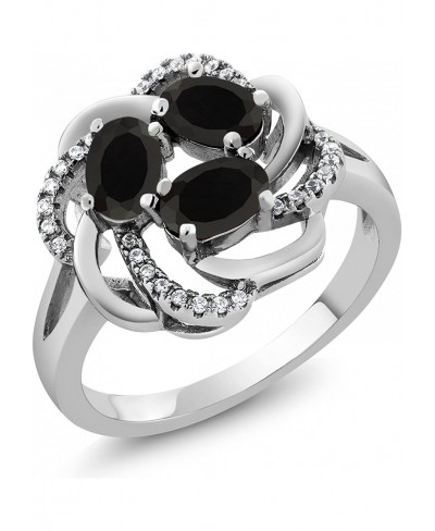 925 Sterling Silver Black Onyx Women's Ring (1.54 Cttw Gemstone Birthstone Available In Size 5 6 7 8 9) $32.03 Statement
