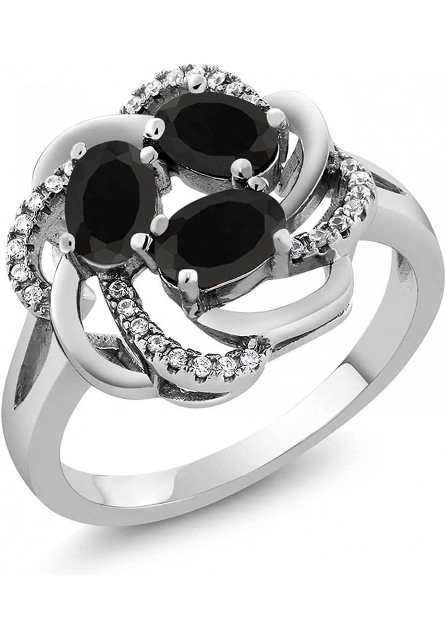 925 Sterling Silver Black Onyx Women's Ring (1.54 Cttw Gemstone Birthstone Available In Size 5 6 7 8 9) $32.03 Statement