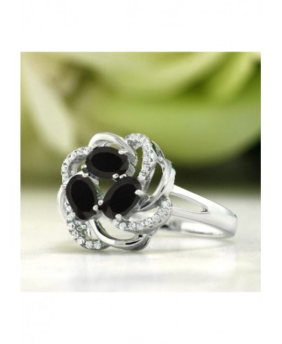 925 Sterling Silver Black Onyx Women's Ring (1.54 Cttw Gemstone Birthstone Available In Size 5 6 7 8 9) $32.03 Statement