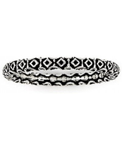 Plain Silver Decorated Stackable Band Sterling Silver 925 Ring $18.21 Bands