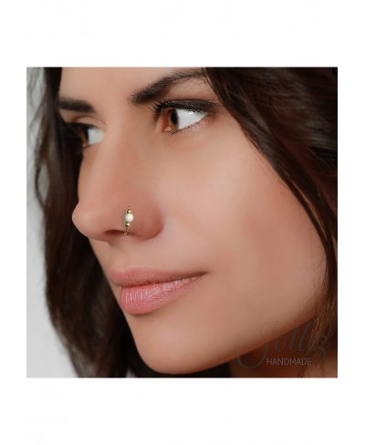 14K Gold Filled Simple Nose Ring - 20 Gauge Thin Nose Hoop - Hypoallergenic Tiny Nose Jewelry - 7mm Diameter 0.2 Inches Small...