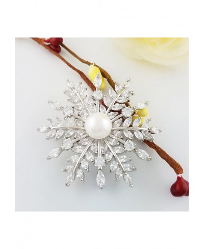 Bridal Zircon CZ Bouquet Snowflake Simulated Pearl Brooch Pins Silver Tone $14.20 Brooches & Pins