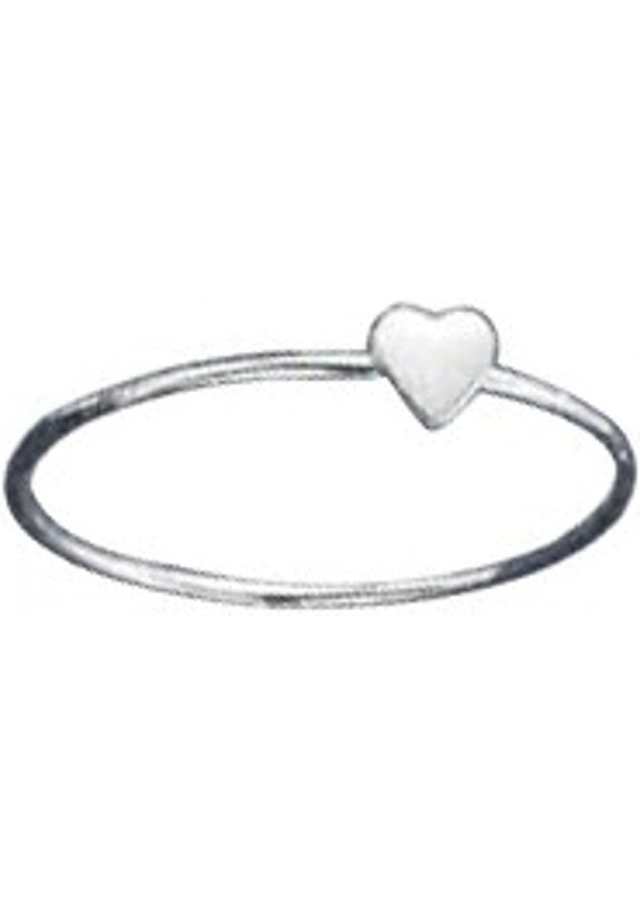 Sterling Silver Single Heart Ring On Thin Band $20.34 Bands