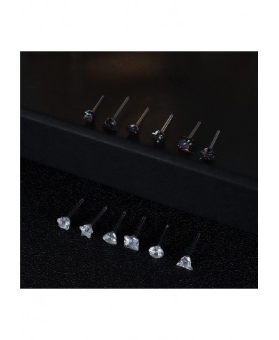 12Pairs Clear Plastic Studs Earrings for Women Acrylic Post Round Square CZ Star Heart Rhinestone Ear Studs Piercing Retainer...