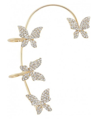 Zircon Butterfly Earrings Butterfly Earrings for Women Gold Earrings Cuff Butterfly Ear Wrap Earrings No Piercing Ear Clip Wr...