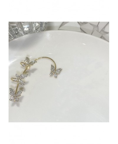 Zircon Butterfly Earrings Butterfly Earrings for Women Gold Earrings Cuff Butterfly Ear Wrap Earrings No Piercing Ear Clip Wr...