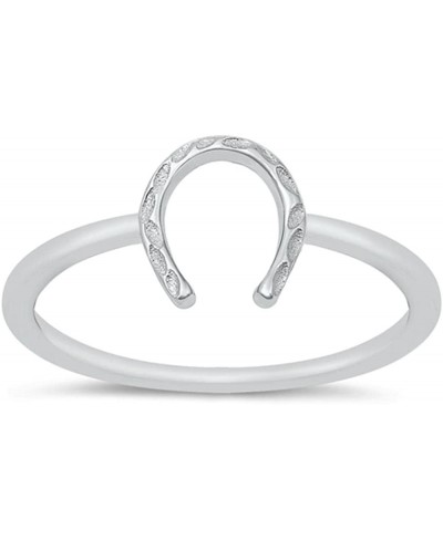 Cowgirl Country Horseshoe Fashion Ring New .925 Sterling Silver Band Sizes 4-10 $14.03 Bands