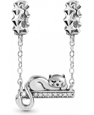 Lovely Cat Pendant Charm Sterling Silver Dangle Charm Fit Bracelet/Necklace For Women Girls Wife Daughter $19.20 Charms & Cha...