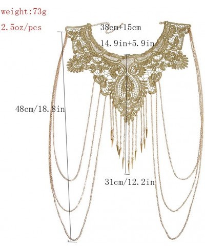 Gold Fine Chain Flower Lace Bikini Body Chain Necklace Jewelry for Women $20.33 Body Chains