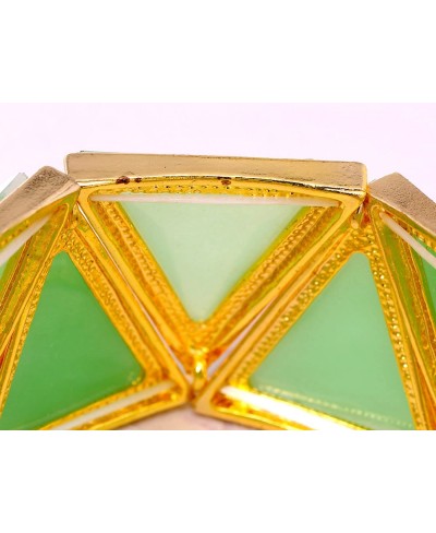 Mint Green Egyptian Pyramid Style Statement Bracelet With Golden Toned Accents $22.84 Bangle