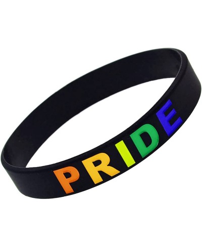 Pride Bracelet Silicone Wristband for Men Women Rainbow Bracelets Gay Lesbian Lgbtq Bracelets Colorful Waterproof Rainbow Lea...