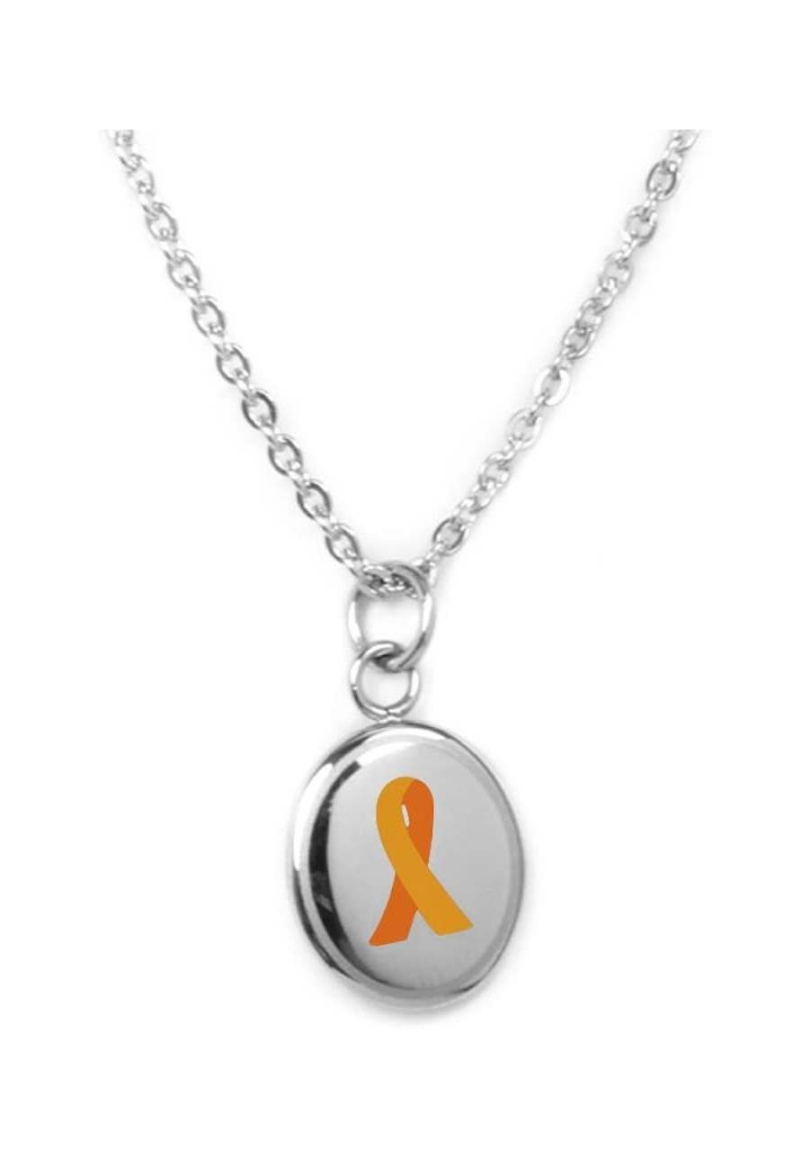 Custom Engraved Orange Awareness Necklace - 316L Steel - 22in/56cm $29.27 Pendant Necklaces