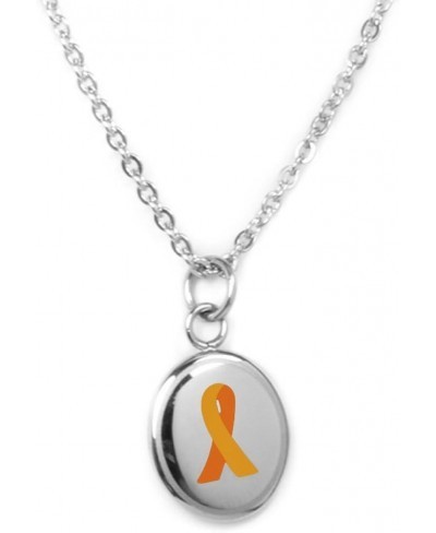 Custom Engraved Orange Awareness Necklace - 316L Steel - 22in/56cm $29.27 Pendant Necklaces