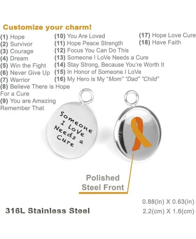 Custom Engraved Orange Awareness Necklace - 316L Steel - 22in/56cm $29.27 Pendant Necklaces