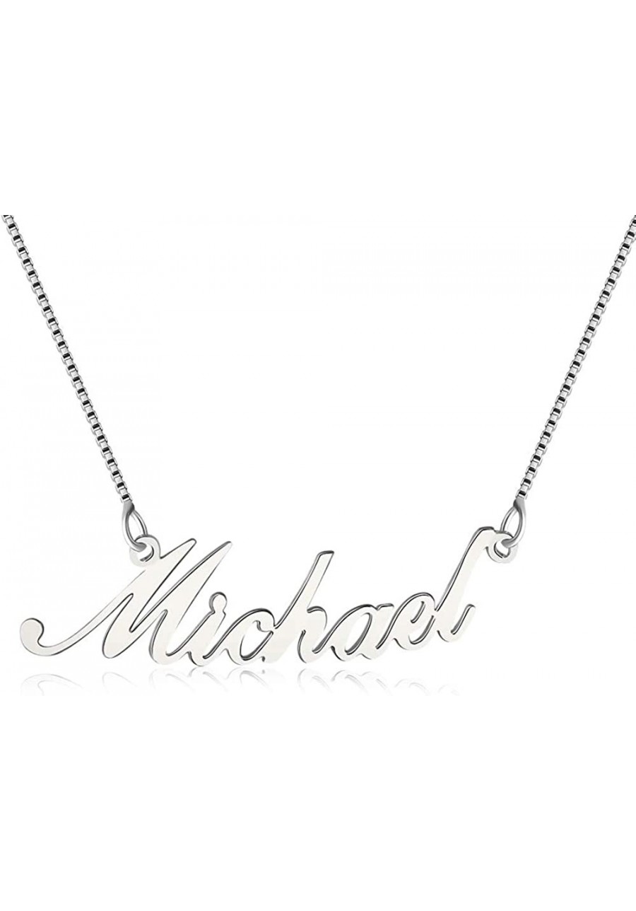 925 Sterling Sliver Custom Name Necklace Personalized Initial Necklaces Pendant Jewelry Gift for Her (Michael) $22.42 Pendant...