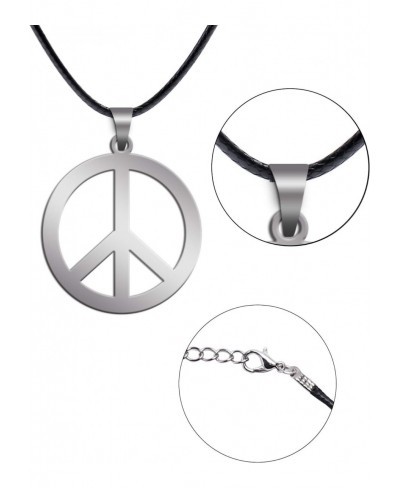 2 Pack Hippie Style Peace Sign Necklace Hippie Party Dressing Accessories Silver $9.86 Pendant Necklaces