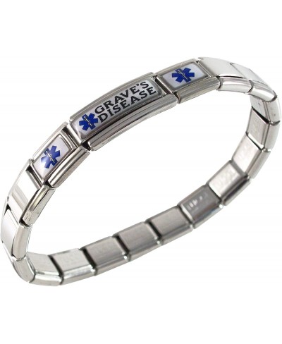 Grave's Disease Medical ID Alert Bracelet for Men or Women Awareness Stainless Steel $40.50 Identification