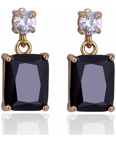 Charming 18k Gold Plated Rhombus Red Cut Cubic Zirconia Small Dangle Drop Claw Earrings Women $9.65 Drop & Dangle