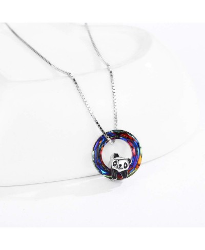 925 Sterling Silver Panda with Crystal Pendant Necklace Birthday Gifts for Women Daughter $24.04 Pendant Necklaces