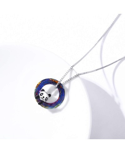 925 Sterling Silver Panda with Crystal Pendant Necklace Birthday Gifts for Women Daughter $24.04 Pendant Necklaces