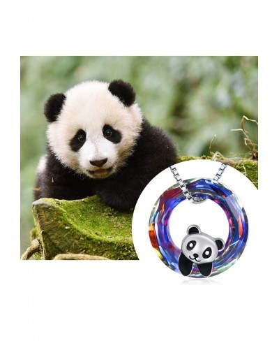 925 Sterling Silver Panda with Crystal Pendant Necklace Birthday Gifts for Women Daughter $24.04 Pendant Necklaces