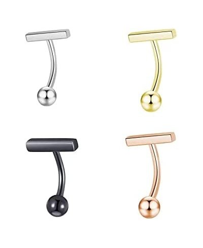 4-5 PCS Bar Belly Button Rings Surgical Steel Dainty Bar Belly Button Piercing for Women Men Girls Boys $8.75 Piercing Jewelry