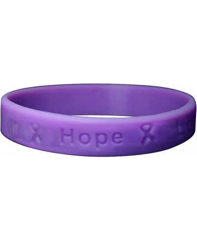 Purple Ribbon Pack Silicone Bracelets/Wristbands for Alzheimer's Domestic Violence Epilepsy Pancreatic Cancer Lupus Crohn's D...