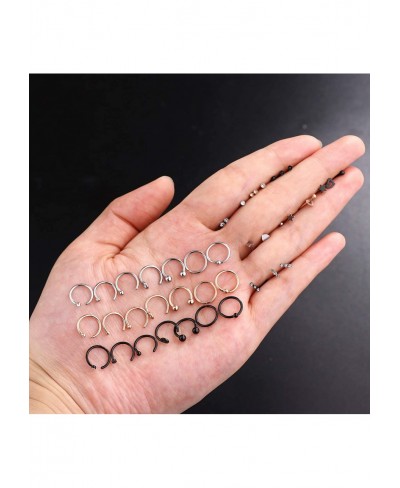 18G 316L Stainless Steel C-Shaped Horseshoe Nose Rings Hoop for Women L-Shaped Nose Studs Screw Nose Piercing Sets 42Pcs $14....