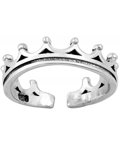 Adjustable Crown Silver Toe Ring Band 925 Sterling Silver (5mm) $20.86 Toe Rings