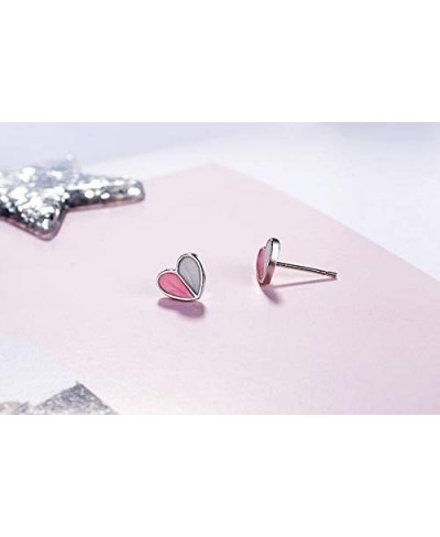 6 Combo Lovely Heart Stud Earrings Cute Pearl Cat Earrings with Ring Jewelry Gift Set for Women & Girls Blue Pink & Red $17.8...