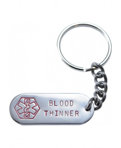 Medical Alert Key Chain Charm Blood thinner Stainless Steel. (Includes Free Engraving) $23.56 Identification