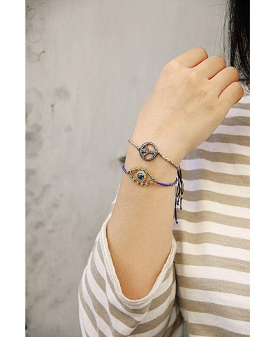 Womens Peace Icon Friendship Bracelets Handmade Miyuki Beads Strand Bracelets New Beach Sand Bracelet Bangle $11.83 Strand