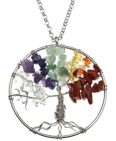 7 Chakra Tree of Life Tumbled Gemstone Healing Crystals Necklace & Earrings & Chakra Bracelet Sets Mothers Day Gifts $18.00 J...