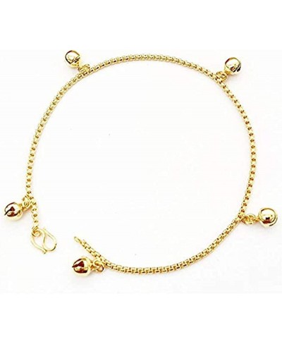 2Pieces Gold Plated Bracelet Anklet Box Chain Bead Bell Women Girls Babies $11.84 Link