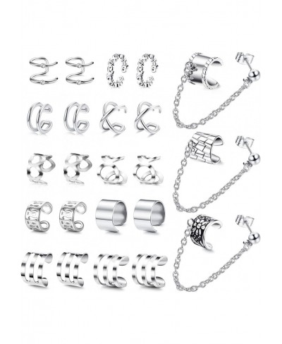 23Pcs Stainless Steel Ear Cuff Fake Lip Helix Cartilage Clip On Wrap Earrings Fake Nose Ring Non-Piercing Adjustable $9.78 Fa...