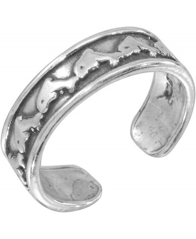 Sterling Silver Dolphin Link Adjustable Toe Ring $10.86 Toe Rings