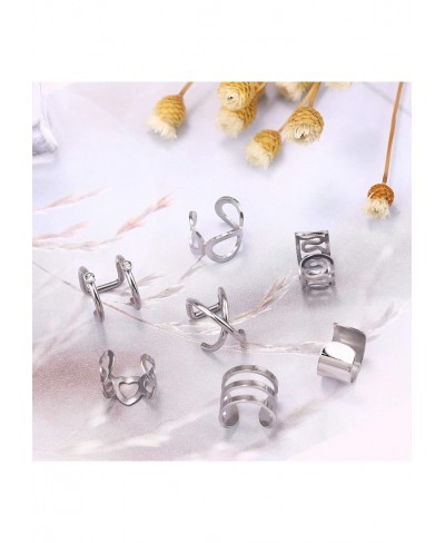 23Pcs Stainless Steel Ear Cuff Fake Lip Helix Cartilage Clip On Wrap Earrings Fake Nose Ring Non-Piercing Adjustable $9.78 Fa...