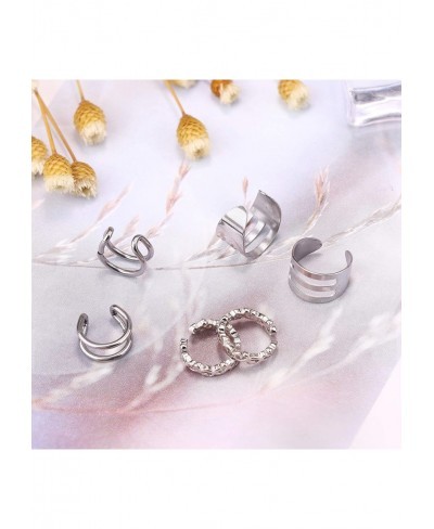 23Pcs Stainless Steel Ear Cuff Fake Lip Helix Cartilage Clip On Wrap Earrings Fake Nose Ring Non-Piercing Adjustable $9.78 Fa...